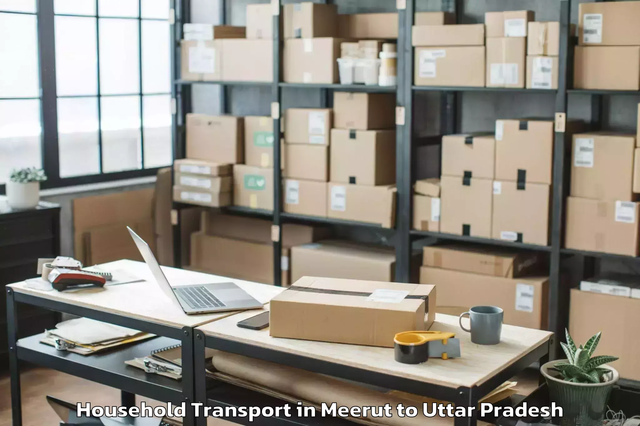 Book Meerut to Rasra Household Transport Online